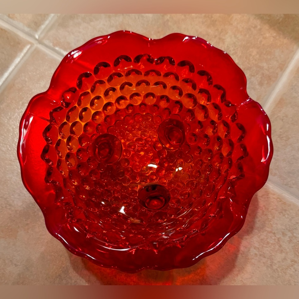 Fenton Amberina Hobnail Footed Bowl✨